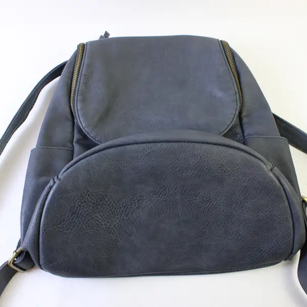 Women’s Vintage Dark Grey Backpack Purse, w/floral lining 