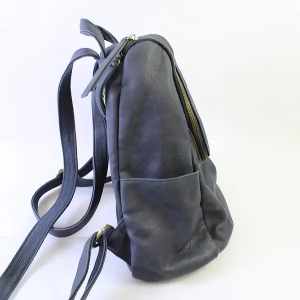 Women’s Vintage Dark Grey Backpack Purse, w/floral lining 
