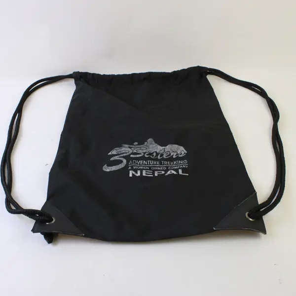 3 Sisters Adventure Trekking Black Lightweight Drawstring Bag 18.8x13