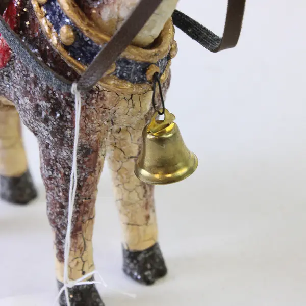 Multicolor Glittery Santa Reindeer Holiday Figurine 6.5in Home Decor