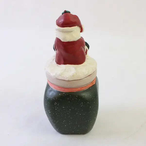 Unbranded "Merry Christmas" Santa Claus Ceramic Jar Candle With Lid 6" Tall