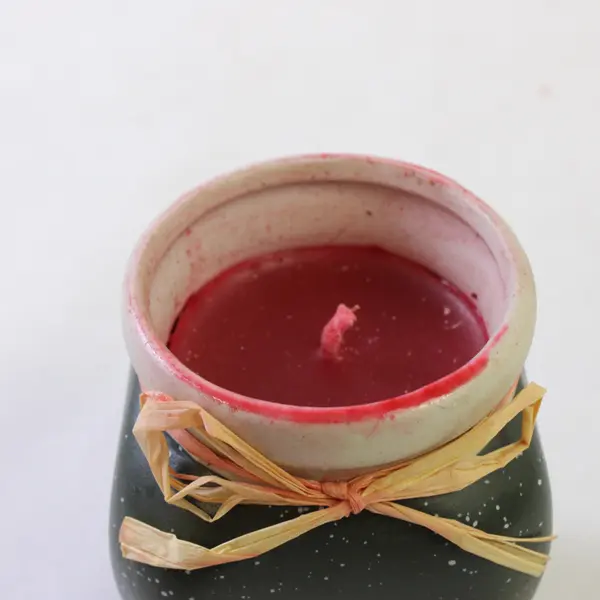 Unbranded "Merry Christmas" Santa Claus Ceramic Jar Candle With Lid 6" Tall