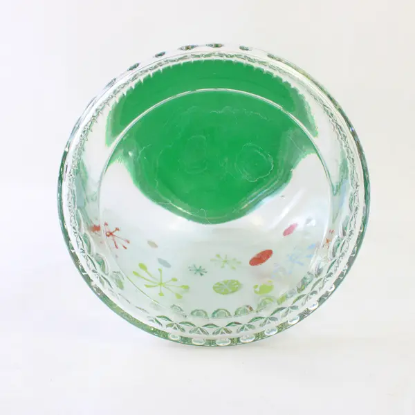 Vintage KIG Indonesia Glass Canister Holiday Decals