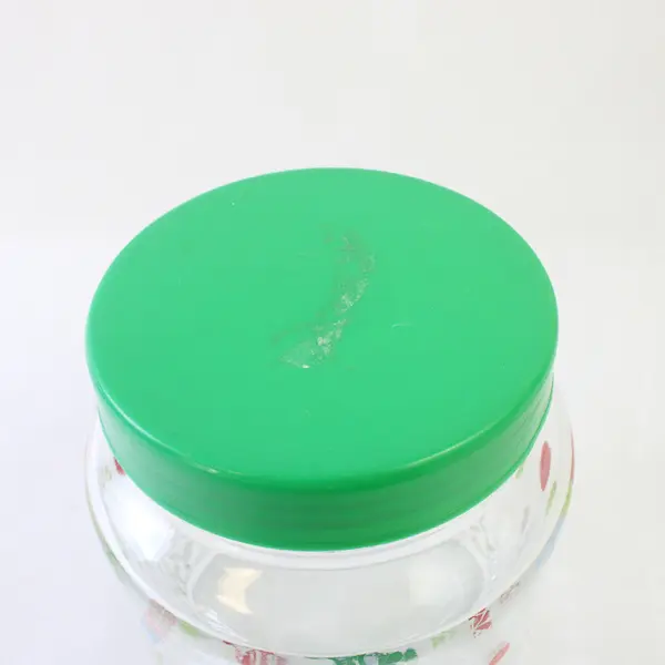 Vintage KIG Indonesia Glass Canister Holiday Decals