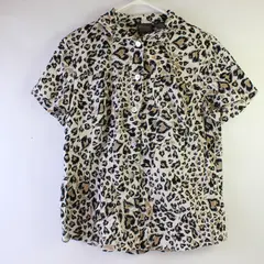 Additions By Chico's Leopard Printed Short Sleeve Button Up Top Womens Size 2