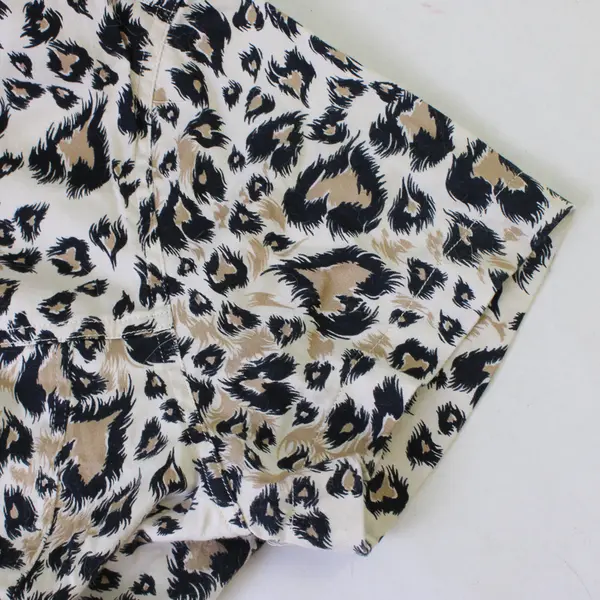 Additions By Chico's Leopard Printed Short Sleeve Button Up Top Womens Size 2