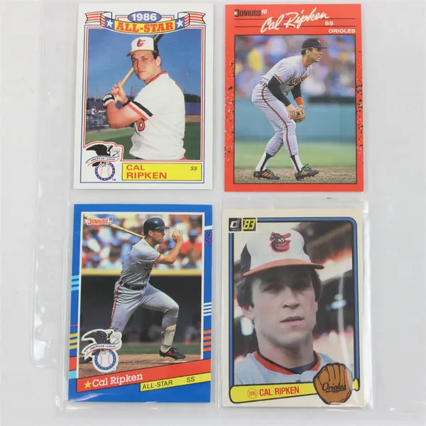Lot of 5 Donruss Topps Vintage Cal Ripken Jr. Baseball Trading Cards