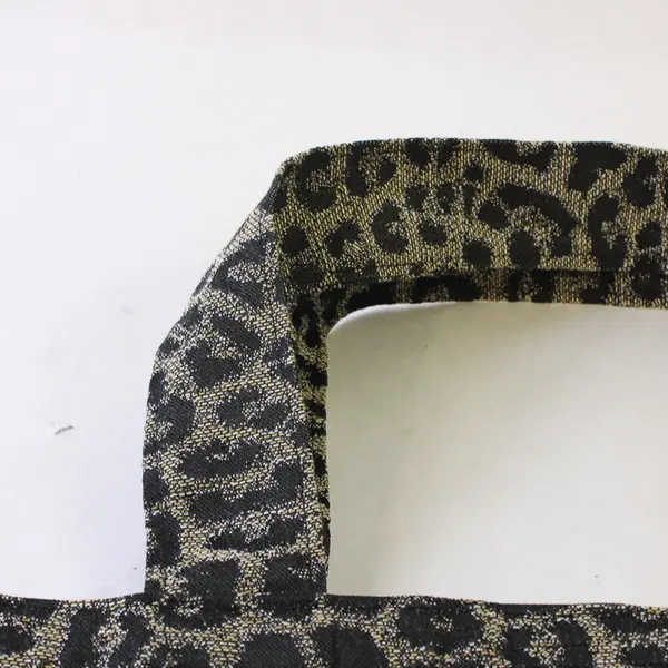 Leopard Print Tote Bag Beige Black Giraffe Elephant Animal 15x14.5