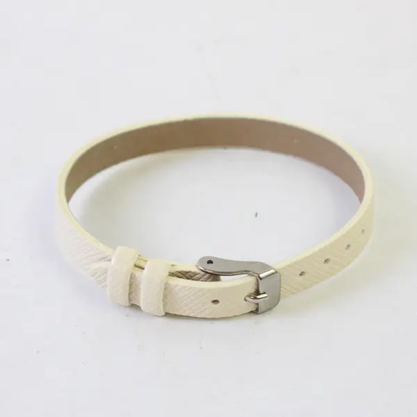 Lot of 4 Women's Faux-Leather Belt Bangle Wristband Bracelets