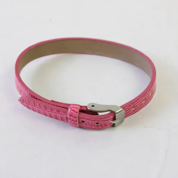 Lot of 4 Women's Faux-Leather Belt Bangle Wristband Bracelets