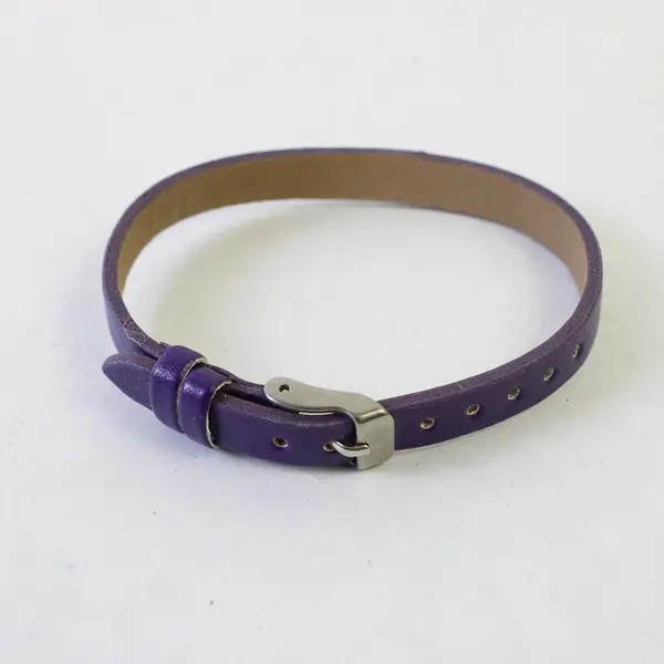 Lot of 4 Women's Faux-Leather Belt Bangle Wristband Bracelets