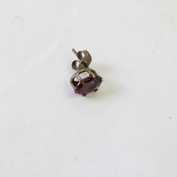 Vintage Stud Earrings Oval Pink-Purple Stones