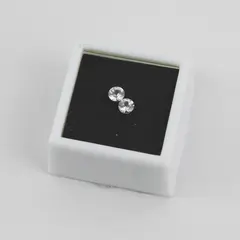 Set of 2 White 0.85CTW 5mm lab Created YAG Yttrium Aluminum Garnets