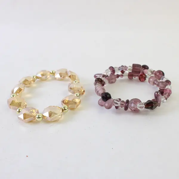 Lot of 10 Assorted Fashion Bracelets Beaded Stretch Mixed Styles