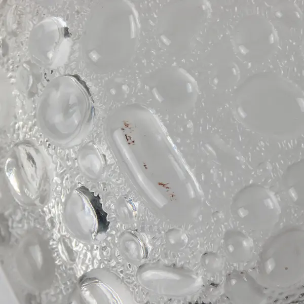 Vintage 1960s Mid Century Modern Clear Pebble Glass Square Heavy Ashtray