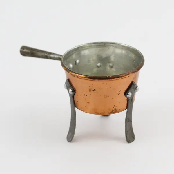 Swedish Miniature Copper Hearth Pan 3 Leg Spider Long Handle Scandinavian