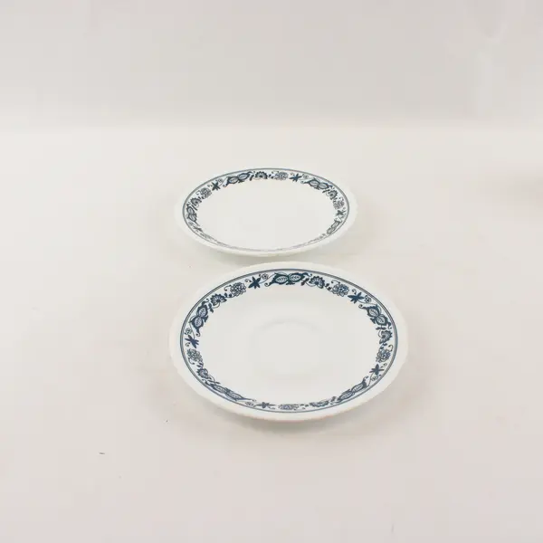 Lot of 2 Corelle Old Town Blue Saucers FLAWED