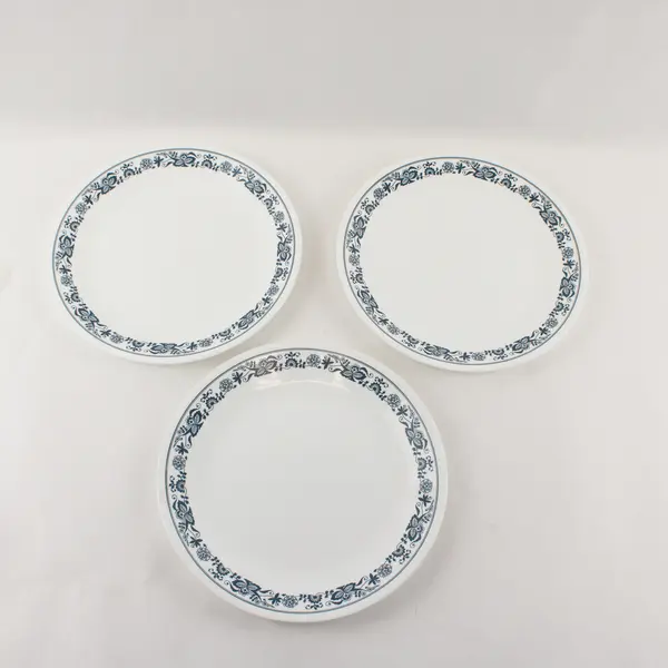 Set of 3 Corelle Old Town Blue Dinner Plates 10-1/4"