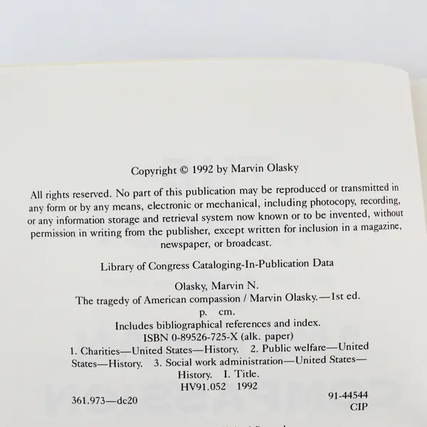 Tragedy of American Compassion by Marvin Olasky (1994, Trade Paperback)