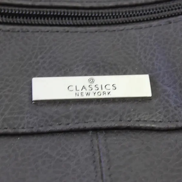 Classics New York Dark Brown Faux Leather Crossbody Purse