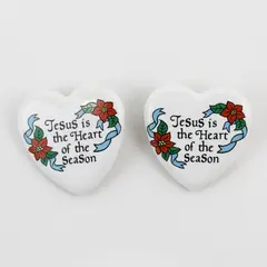 1994 Christmas Pin Jesus is the Heart of the SeaSon Ceramic  House of Lloyd
