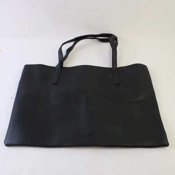 Vince Camuto Black and Gray Pebbled Faux Leather Shoulder Bag Tote