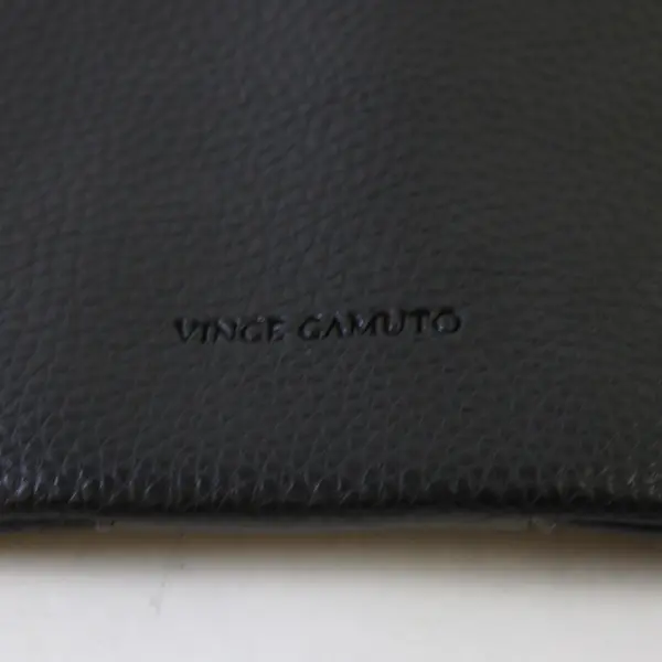 Vince Camuto Black and Gray Pebbled Faux Leather Shoulder Bag Tote