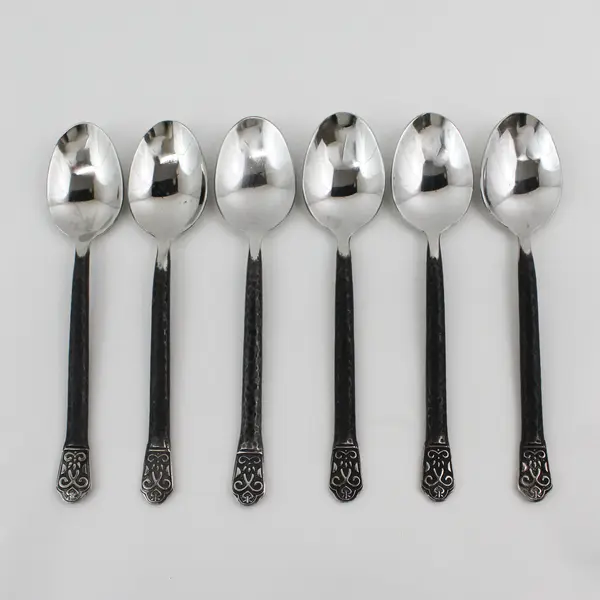 Lot of 6 Gourmet Settings Avalon Barcelona Pattern 18/10 SS Oval Soup Spoons 8"