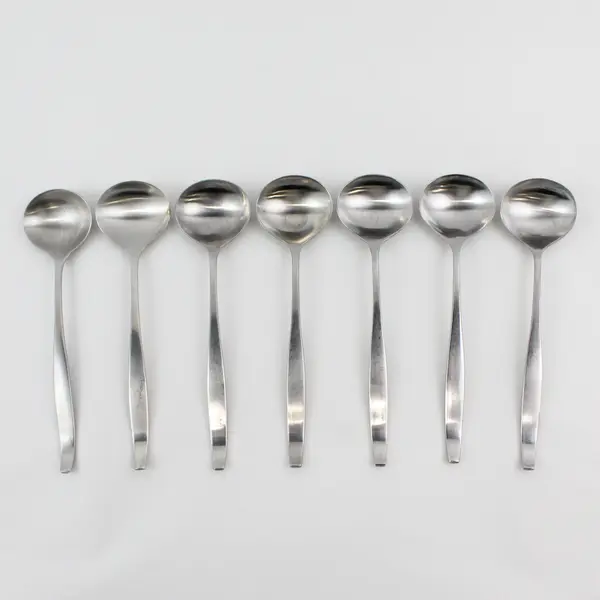 Lot of 7 Gourmet Settings Balance 18/10 Stainless Steel Soup Spoons 8.5"