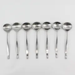 Lot of 7 Gourmet Settings Balance 18/10 Stainless Steel Soup Spoons 8.5"