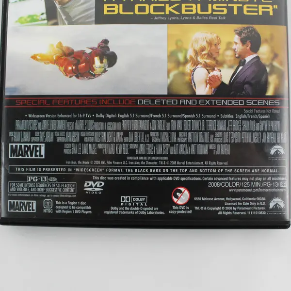Iron Man DVD Wide Screen 2008, #35065 
