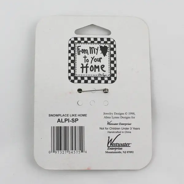 1998 Retro Pin Alma Lynne Snow Place Like Home Dangling Birdhouse Charms 1998