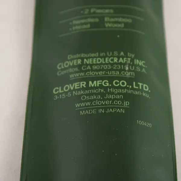 Clover Takumi Bamboo  Premium Knitting Needles, Set of 2 14" #15, New  