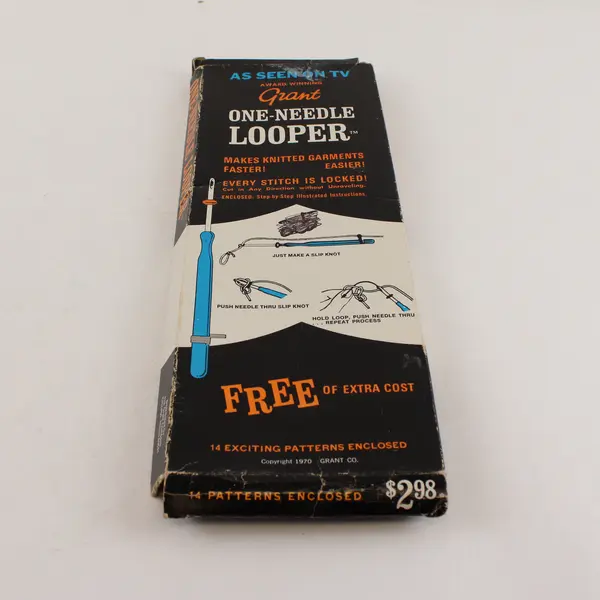 VTG 1970 Grant One-Needle Looper, Teal Blue Color in Original Box
