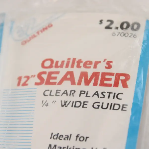 Quilter's 12" Seamer Clear Plastic 1/4" Wide Guide, Unused in Package
