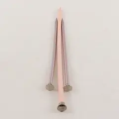 Lot of 3 Pink Aluminum Knitting Needles, 2 are size 10 and the other is size 13