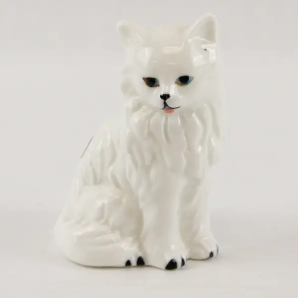 Vintage Genuine Bone China White Persian Cat Figurine