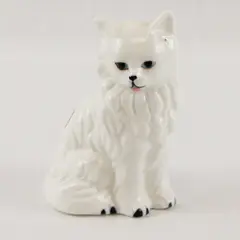 Vintage Genuine Bone China White Persian Cat Figurine