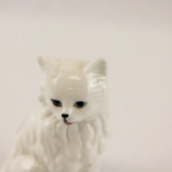 Vintage Genuine Bone China White Persian Cat Figurine