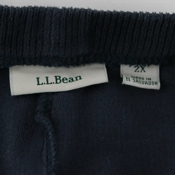 L.L. Bean Women's 2X Blue Velour Corduroy Elastic Waist Pull-On Pants