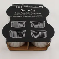 BIA Cordon Bleu 8 oz Porcelain Ramekins Set of 4 Microwave Dishwasher Safe