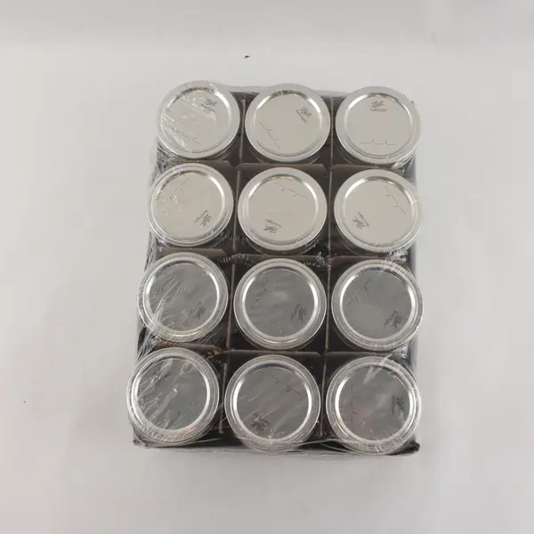 NEW Set of 12 Mason Jars 8oz Regular Mouth Half Pint Canning Jars w/Lids