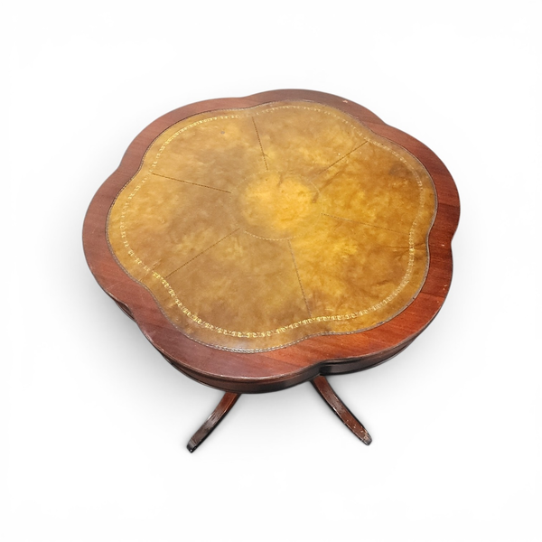 Antique Mahogany Regency Table Clover Top Leather Insert - Freight/Local Pickup