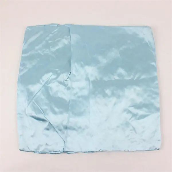 Handmade Powder Blue Basketweave Satin Throw Pillow Cover Square 15x15