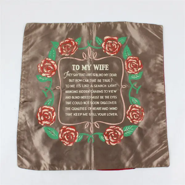 Vintage To My Wife Satin Square Pillow Cover 16" x 16"