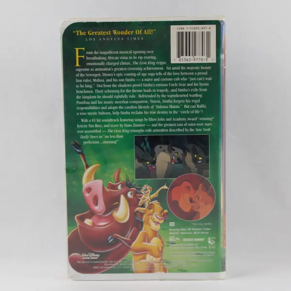 Disney's "The Lion King" VHS Tape, #2977 