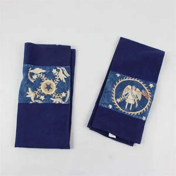 Lot Of 2 Kane Home Matching Blue USA Dish Towels 100% Cotton 17.5" x 26"