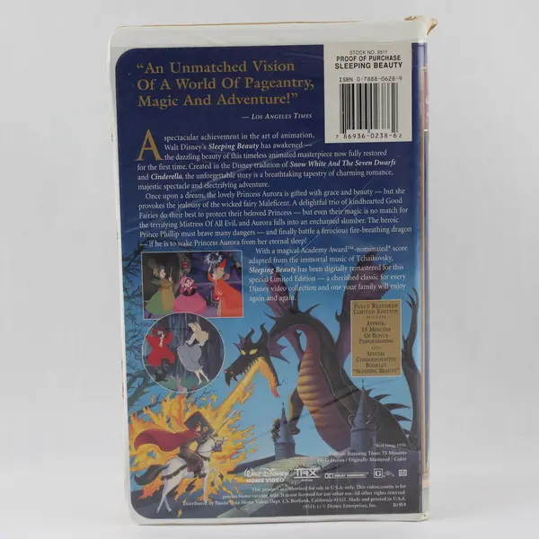 Sleeping Beauty VHS Tape Disney's Masterpiece Fully Restored Limited Ed., #9511 