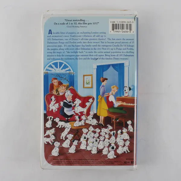 Walt Disney's Classic 101 Dalmatians VHS Tape 1992 #1263