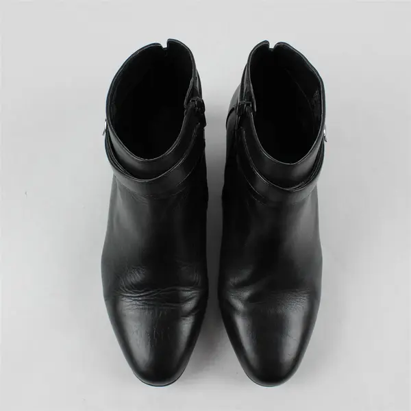 Giani Bernini Black Leather Wedge Booties Women's US 9M